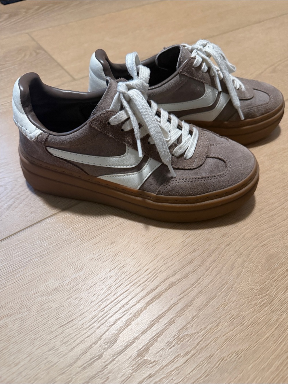 Steve Madden Brown Suede Platform Sneakers